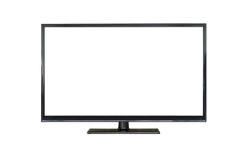 Front shot of plasma tv screen isolated on white