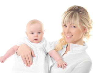 happy mother holding her baby