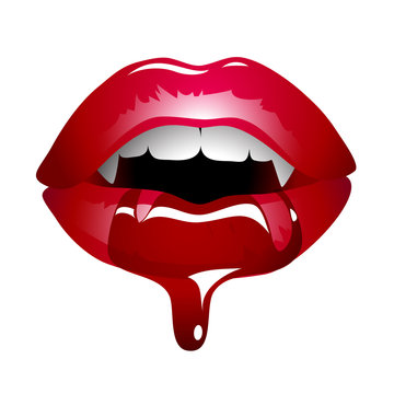 Red sexy vampire lips
