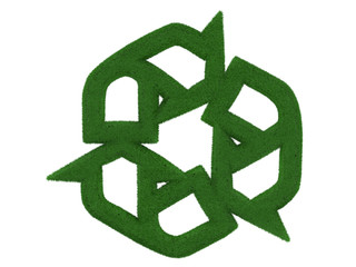 Grass Recycling Symbol isolated on white background