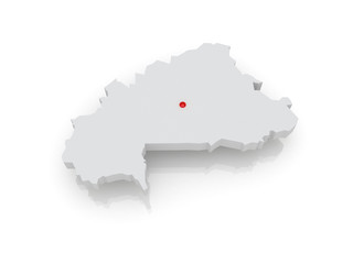 Fototapeta premium Map of Burkina Faso