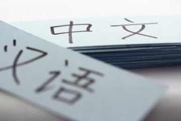 flash/vocabulary cards with chinese characters