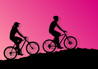 Fototapeta premium Active cyclist bicycle rider background illustration vector