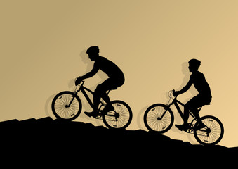 Naklejka premium Active cyclist bicycle rider background illustration vector