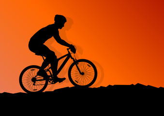 Active cyclist bicycle rider background illustration vector