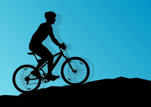 Active cyclist bicycle rider background illustration vector