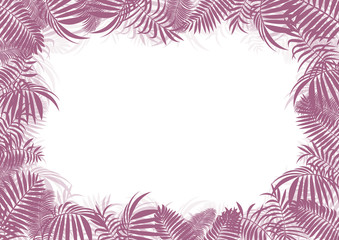 Tropical jungle rain forest vector background blank frame templa