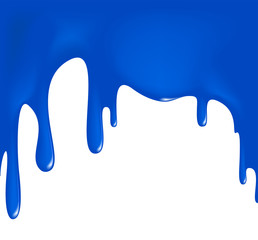 dripping blue paint on a white surface
