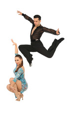beautiful couple in the active ballroom dance
