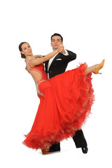 beautiful couple in the active ballroom dance