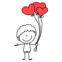 cartoon hand-drawn happy love