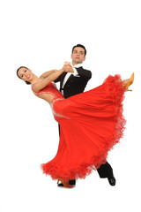 beautiful couple in the active ballroom dance