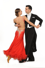 beautiful couple in the active ballroom dance