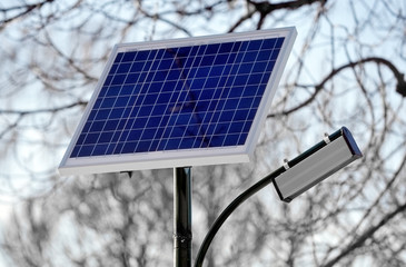 Photovoltaic public lighting in a park