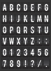 split-flap airport terminal alphabet display illustration