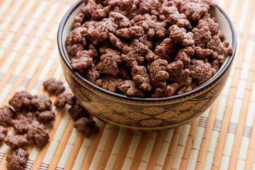 Dry breakfast as bear cubs in the bowl with an ornament.