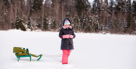 Fototapeta na wymiar Winter fun in childhood