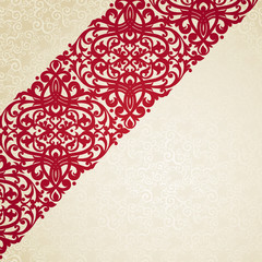 Vector diagonal border in Victorian style. © Anna Pogulyaeva