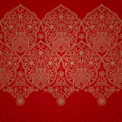 Vintage seamless border with lacy ornament.