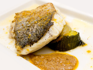 Pan-fried gilt head bream