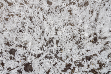 texture of the ice with snowflakes
