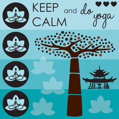 keep calm life tree vector illustration