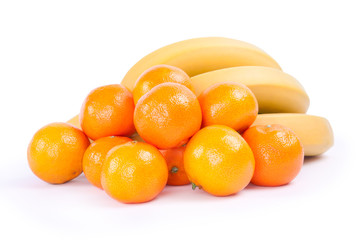 bunch of bananas and mandarins