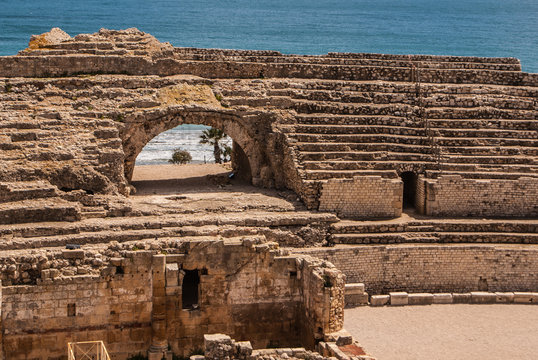 A view of the roman amphitheater in Tarragona, Spain