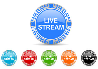 live stream icon vector set