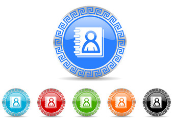 address book icon vector set