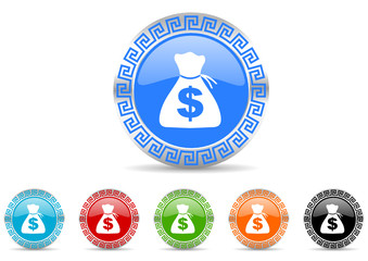 money icon vector set
