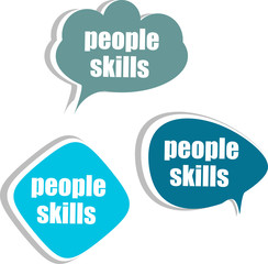 people skills. Set of stickers, labels, tags. Business banners