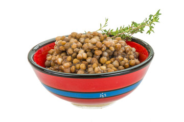 Backed lentils