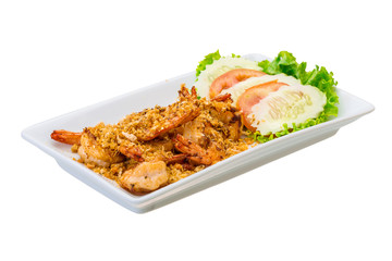 Fried shrimps with garlic