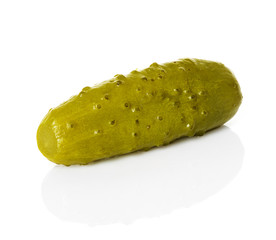 Pickled cucumber isolated on white background