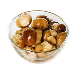 marinated mushrooms on a plate