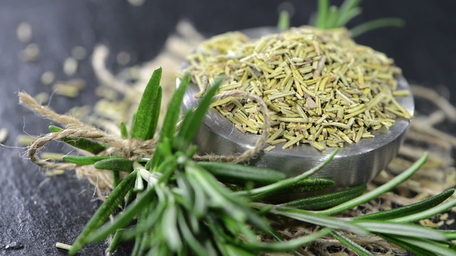 Portion of dried Rosemary in small bowls (loopable)