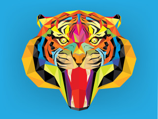 Tiger head with geometric style
