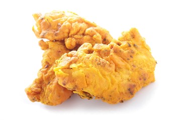 chicken pakora on white background