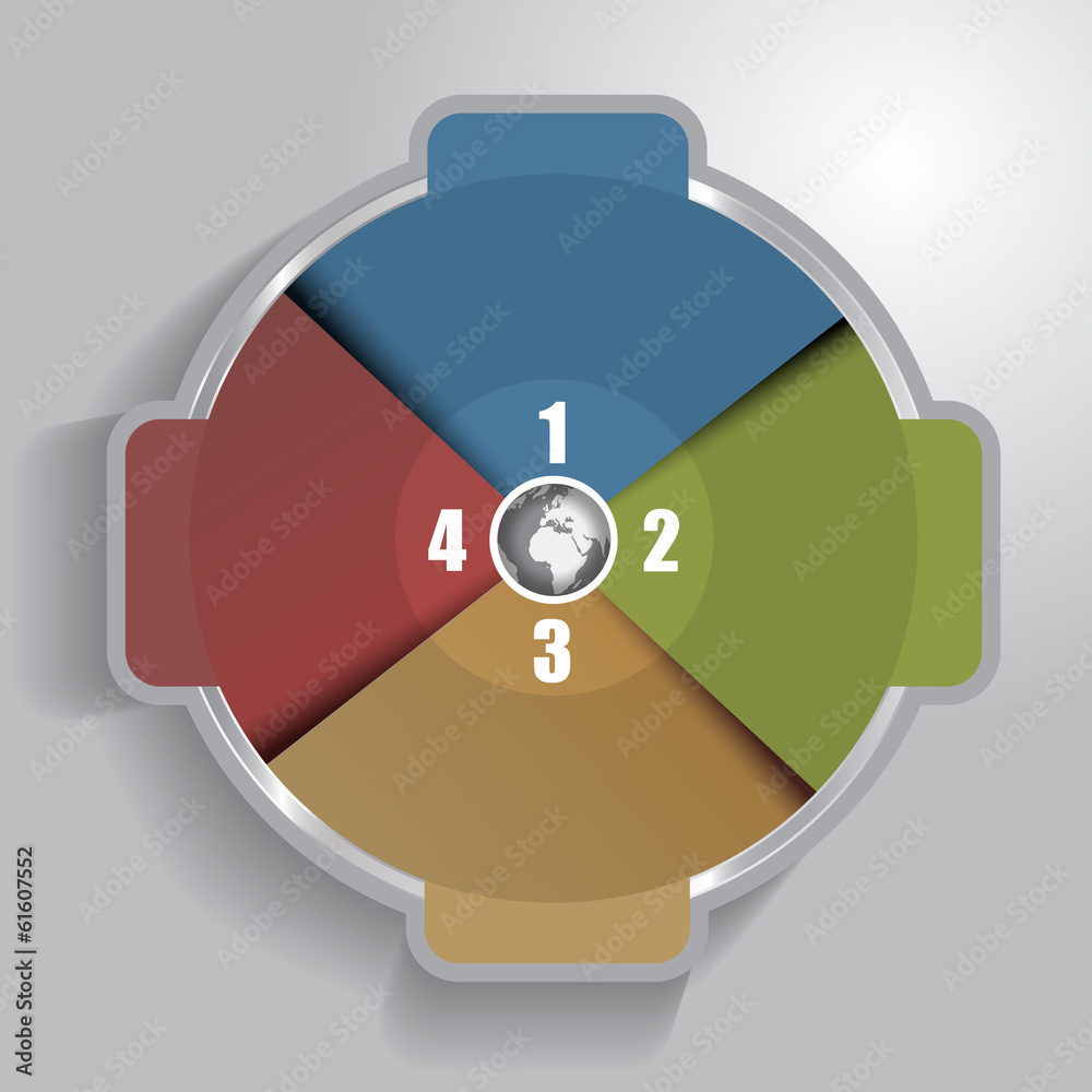 Aufkleber vector infographic circle with four steps