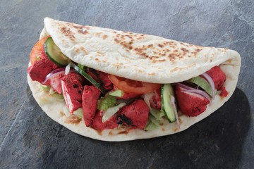 Indian chicken tikka donner naan sandwich