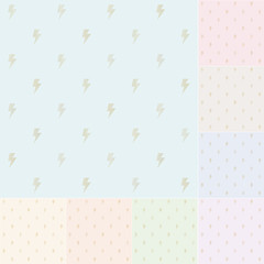 seamless pastel thunder pattern with gold gradient