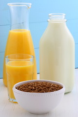 Delicious bran cereal breakfast