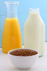 Delicious bran cereal breakfast