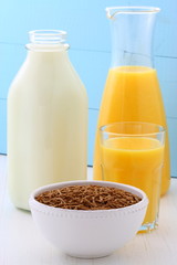 Delicious bran cereal breakfast