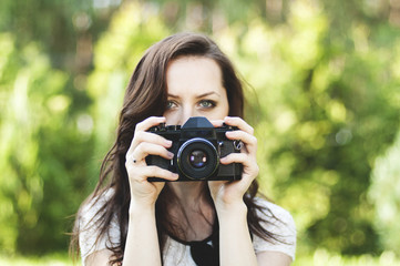 beautiful woman photographer