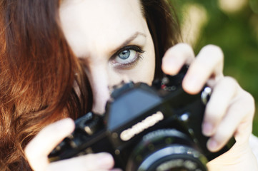 beautiful woman photographer