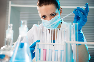 Female scientist working in laboratory