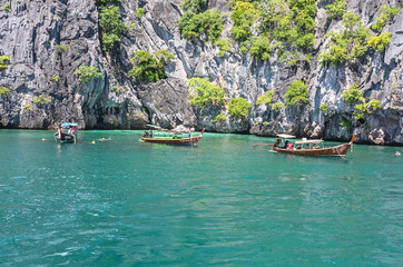 Plakat Long-tail boats in Andaman sea ,Thailand