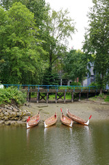 Four rowboats in False Greek,Vancouver , Canada